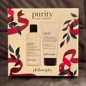 NEW Philosophy 2 pc Purity Made Simple facial cleanser/moisturizer gift set